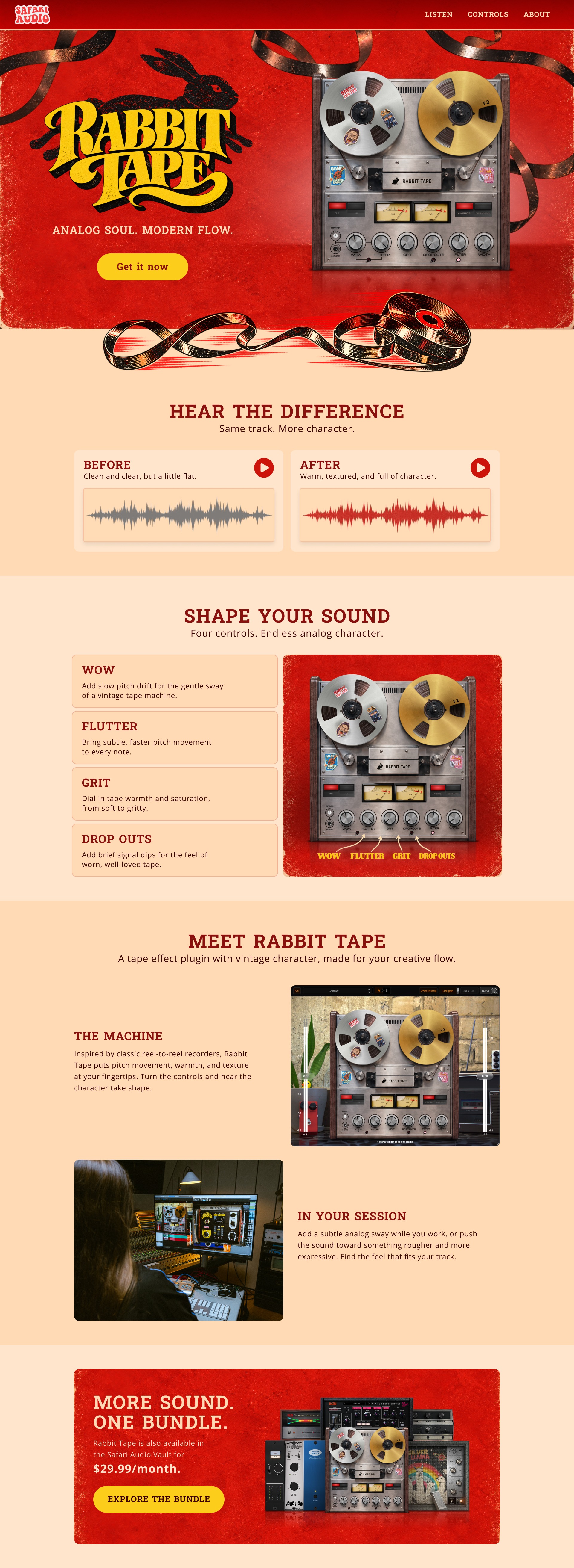 Rabbit Tape — full desktop page