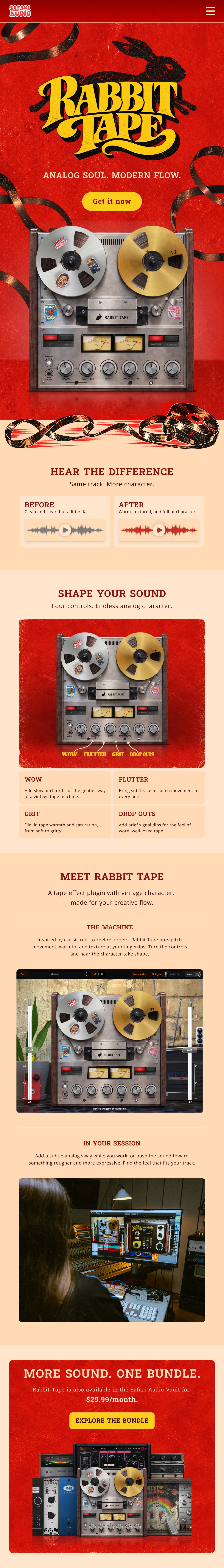 Rabbit Tape — full mobile page
