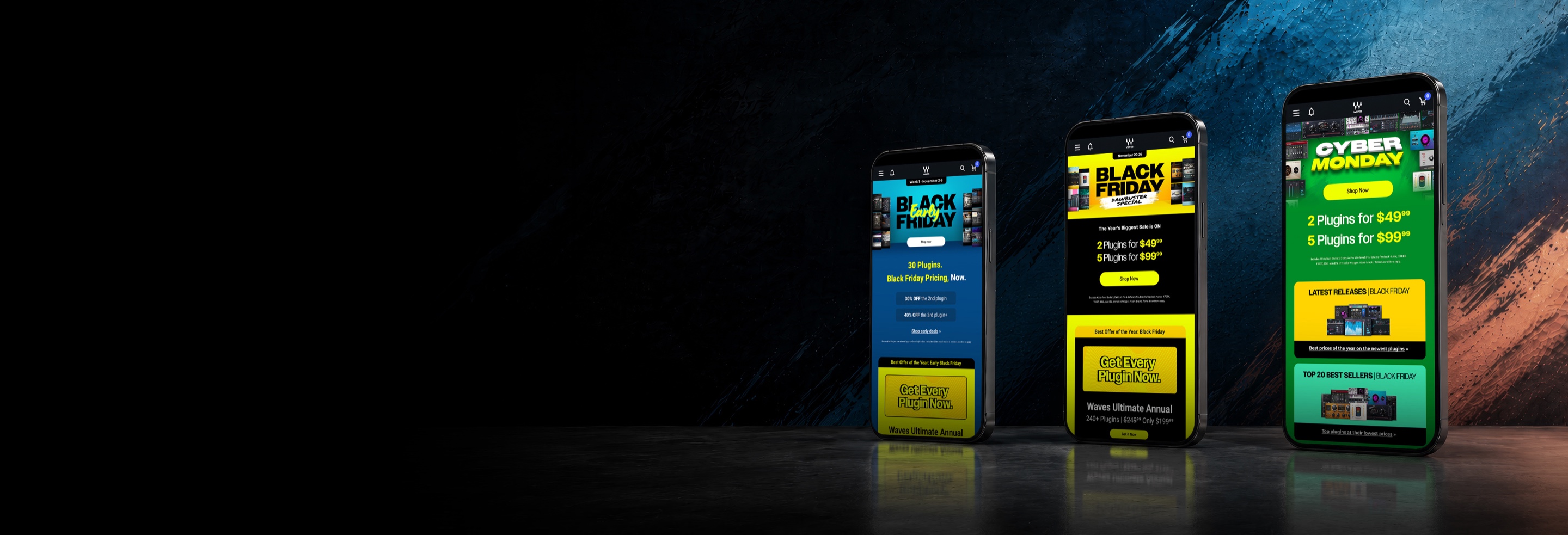 Black Friday campaign pages on mobile