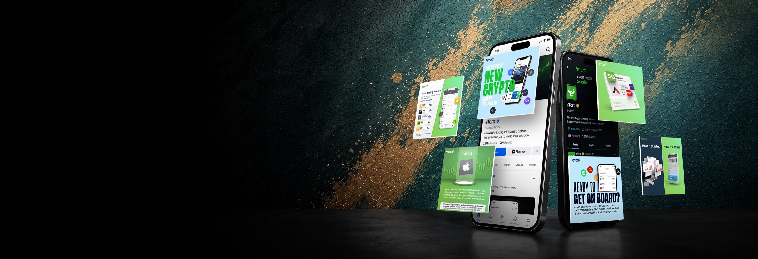 eToro social media posts on mobile