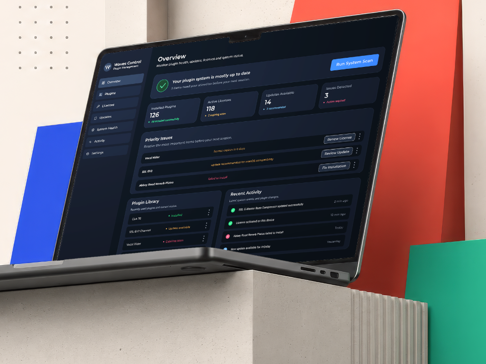 Waves Control Center dashboard mockup